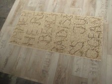 Teppich Flachgewebe Brücke 67 x 140 cm Läufer Nature Sand Strand Schrift E183
