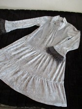 Kleid Kinderkleid 116-128 Samt silber grau, festlich Hängekleidchen, ungetragen
