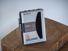 Sony Walkman WM-34 Vintage Stereo Cassette Player silber + Lautsprecher SRS-38