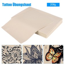 20x Tattoo Übungshaut Blanko Set Übungshäute Kunsthaut Ohne Motiv 19x14cm