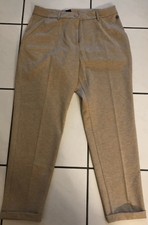 Gina Collection Damen Hose mit Umschlag Gr. 42 Beige Sand Neu ohne Etikett