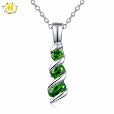 0.58ct Natürlicher Edelstein grün Kette Sterling Silber Xmas Geschenke für Sie Frauen