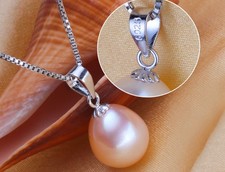 9mm A02832  Anhänger echte Süßwasserzuchtperle  925 Silber  Geschenk