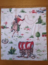 Werbeantwort Cath Kidston selten Baumwollmaterial große Cowboy Creme als Show 31cm 27cm M