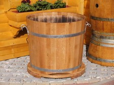 BKEU78 EICHE BLUMENKÜBEL UNTERSETZER für D.UNTEN BISZU 78cm WEINFASS  EICHENFASS