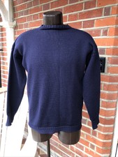 "Vintage Le Tricoteur Guernsey Wollfischerpullover Größe L Pit2Pit 22"" Brustumfang 44"""