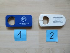 1 x Flaschenöffner Werbung, WAHL: Hagemeyer (blau) ODER Eric Ilmberger (weiß)