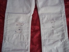 Hose Zara Jeans rosa rose 152 verstellbarer Innenbund Used Look Fransen Sterne