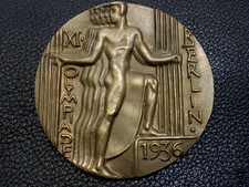Bronze Gußmedaille Olympische Spiele 1936 Berlin Otto Placzek Guss Noack Berlin