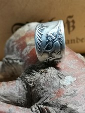 Märchen Ring >Wichtel Zwerg Pflötenspieler< Besteckschmuck Spoon Ring Silberring
