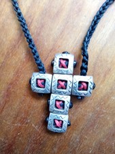 Babylonia Halskette Handarbeit 935er Silber und Candlewick