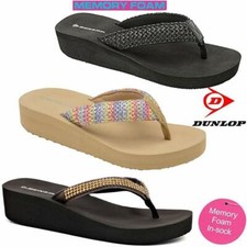 Damen Niedriger Keilabsatz Memory Foam Walking Fit Flipflops Fitness Muskelaufbau Sandalen Schuh