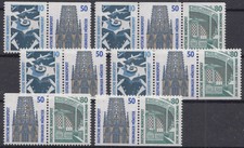 BRD / Bund alle 6 Zusammendrucke aus Markenheftchen (MH) 25 postfrisch (1962)