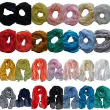 Seide LoopSchal Schlauchschal Rundschal Halstuch Tuch Langschal  Schal Uni 