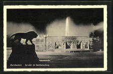 AK Bad Nauheim, Sprudel bei Nachtbeleuchtung 1941 
