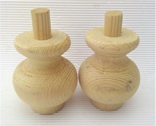 2 x Ø 65mm  Möbelfüße Möbelfuß Schrankfüße Schrankfuß Holz Fichte