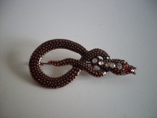 alte Brosche Strass Schlange 70er 80er  Vintage Nachlass Modeschmuck 