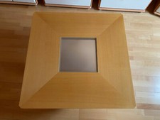 Couchtisch Wohnzimmertisch Buche Echtholzfurnier mit kl. Glasplatte extravagant