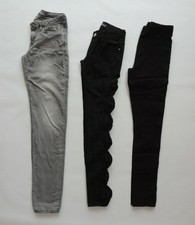 3ER SET HOSEN   JEANSHOSE  STRECHHOSE MÄDCHEN   GR. 36     GRAU  SCHWARZ