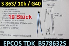 10 x EPCOS TDK NTC THERMISTOR Miniatur Sensor B57863S103G40 Temperatursensor 