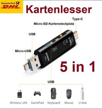 5 in 1 USB 3.0 Typ-C Leser SD Kartenleser OTG Adapter Micro Speicherkarten ✅ Neu