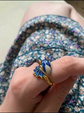 Blau Emaille Drache Punk Wikinger Verstellbar Finger Ring Statement Schmuck Geschenk