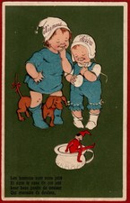 Kinder Les bambins sont sans pitié Claire Etienne Nachttopf und Wichtel 1902 AK