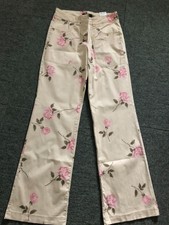 CAMBIO Damen Sommerhose Jeans 5-Pocket Style Rosen Gr.34/36 gepflegt