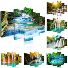 WASSERFALL LANDSCHAFT NATUR Wandbilder xxl Bilder Vlies Leinwand 030212-101