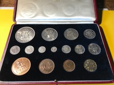 1937 GEORGE VI ECHT VERPACKT KRÖNUNG FÜNFZEHN MÜNZEN PROOF JAHRESET (019)