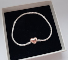 Edles Bettel Armband - 925 SILBER - mit Charm Anhänger Clip & Sicherheitskette