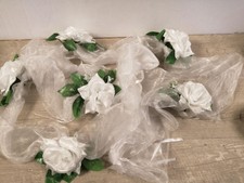  2er Set Auto Schmuck Braut Paar je 1,8m, Rose Deko Dekoration Hochzeit Car Auto