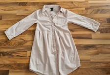H&M Damen Bluse Longbluse Kleid Beige Gr 34
