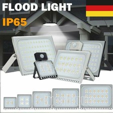 10W-500W LED Fluter mit Bewegungsmelder Stecker Außen Strahler PIR 12V Lampen DE