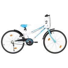 Kinderfahrrad 24 Zoll Blau Weiß Kinderrad Fahrrad für Kinder Junge Y2F9