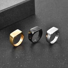 Herren Ring Siegelring Edelstahlring in Silber Gold Schwarz