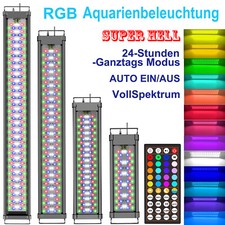30-140cm Aquarium Beleuchtung RGB LED 24/7-Timer AUTO ON/OFF GANZTAGS MODUS