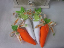 4 x Karöttchen??Hase?Karottenschleife? Osterdeko**Landhaus*orange/weiß 