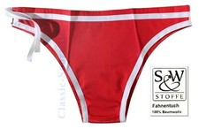 rote Dreiecksbadehose Baumwolle DDR 3-Eck mit Häkchen 88 / 92cm NEU