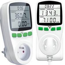 EU Wattmeter Energieverbrauch Energiekosten Messgerät Typ E Steckdose Retoo 