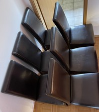 6 Stühle Hochlehner Esszimmer Wohnzimmer Küche Kunstleder Dunkelbraun Stuhl