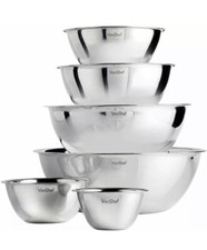 6 Stück Edelstahl Mischschüssel Set Premium Spiegel poliert stapelbar