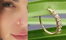 925 Silber Nasenpiercing Vergoldet Nasenstecker Nasenring Stecker Piercing Ring 