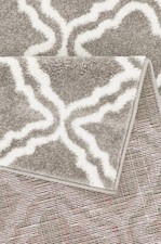 Hochflorteppich deborah grau weiß 67 x 230 cm Teppich Gallerie gemustert