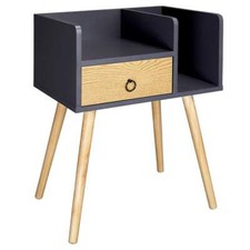 Tisch Nachttisch Sofa Tisch Beistelltisch Betttisch mit Schublade Grau ts73gr