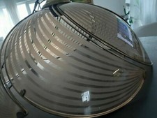 Hängelampe aus Rauchglas Messing vergoldet, TOP Hängeleuchte Glasleuchte 1flam.