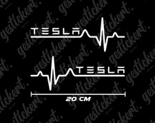 2x 20 cm Herzschlag Aufkleber für Tesla Model S 3 X Y Tuning Elektro Decal Car 
