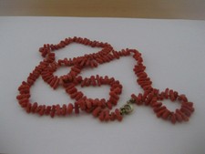 Art Deco, alte schöne echte Korallen Kette einzeln geknotet Nachlass