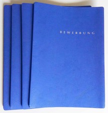 4 blaue Bewerbungsmappen "Special"von PAGNA A4 3-tlg 2 Klemmschienen teils gebr