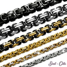 Königskette Herren Kette Set Armband Panzerkette Edelstahl gold silber schwarz